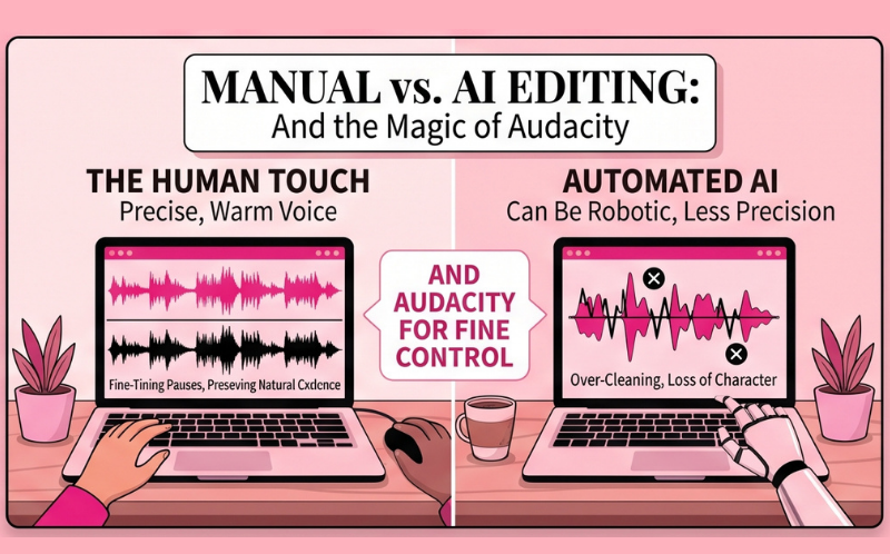 Manual Audio Editing vs. AI: Why We Still Love Audacity at Leng & Co.